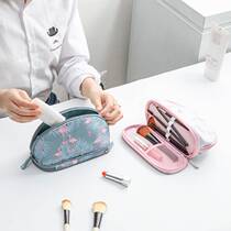 Carry-on Makeup Bag Travel Solid Wash Bag Tabletop Makeup Makeup Collection Bag Mouth Red Bag Shell Type Finishing Bag