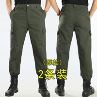 Чистый хлопок [Jun Green+Army Green] Одиночные брюки (толстая модель)