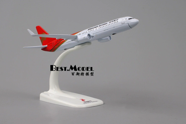 Hãng hàng không hành khách Thâm Quyến 737-800 mô hình 330 hợp kim 16cm RC số thành phố tĩnh có giá đỡ