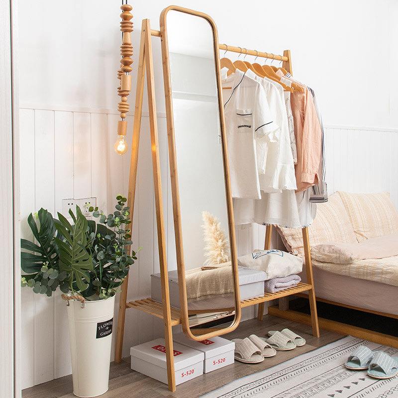 Multifunction clothes hat rack room full body mirror hanger floor bedroom with mirror hanging clothes hanger integrated home shelf