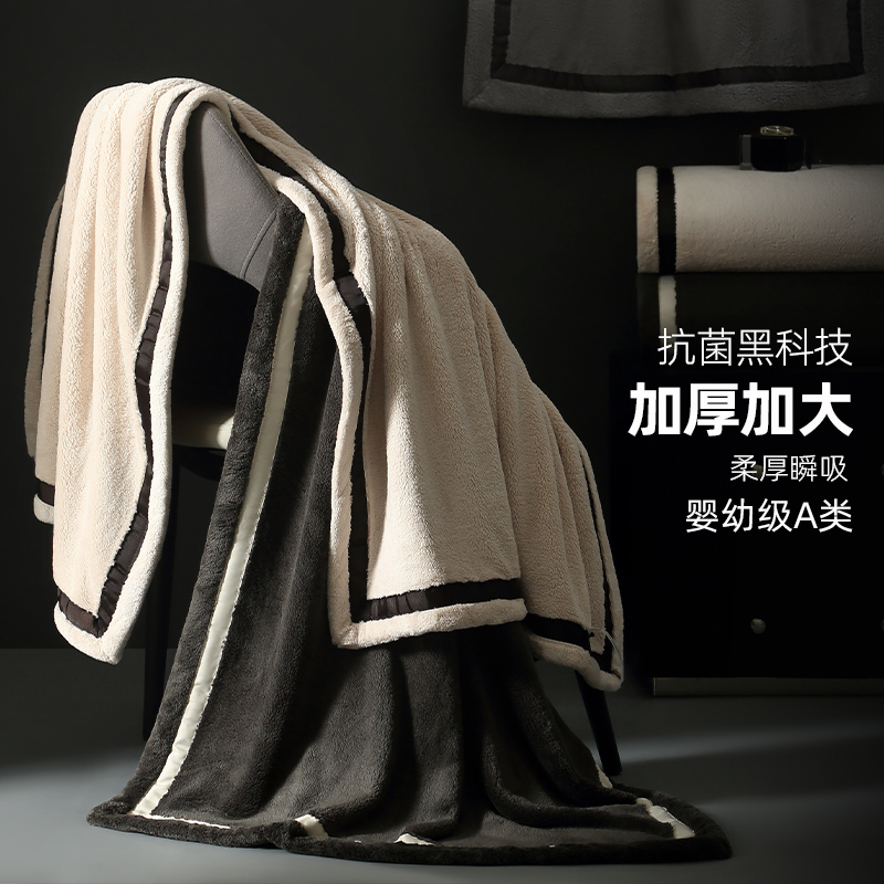 2025年新作抗菌バスタオル、男女兼用、高級家庭用、純綿より吸水性と速乾性に優れ、厚手で大きくなった大人用入浴タオル