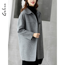 Small wool coat womens long 2020 new Albaka alpaca wool double-sided velvet coat women