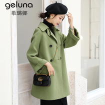 2020 new double-sided wool coat womens long Korean version zero cashmere small wool coat womens autumn and winter
