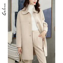 High-end wool coat womens long 2020 new autumn and winter new double-sided wool zero cashmere coat coat women