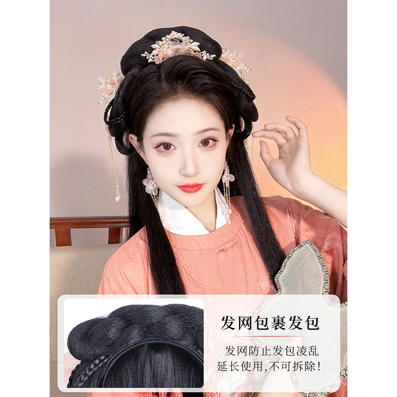 古风萌物来袭!汉服假发一体式发箍,新年造型必备神器 -演出假发-淘宝百科网