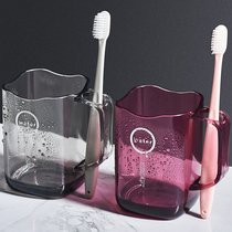 Japan Toothbrushing Gargle Cup Home Lovers Wash Cup Family of three-four-mouth mesh Red Tooth Cylinder Tooth with male and female suit