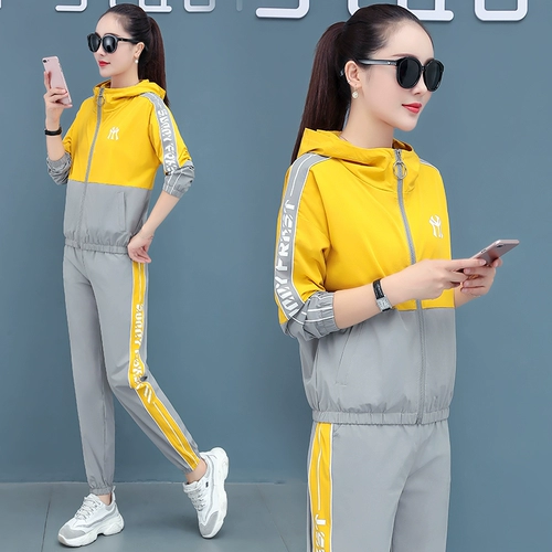Комплект, осенний спортивный костюм, подходит для подростков, по фигуре, 2021 года, в западном стиле