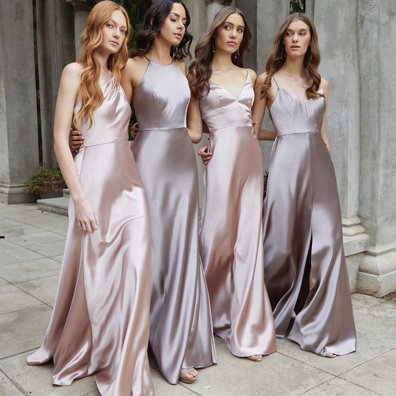 Satin Sister Group Bridesmaid Dress, Fairy-Like, Forest Style, Petite, Slimming, Simple and Elegant, Adult Dress, Western Style
