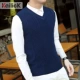 Kaick mùa xuân và mùa thu áo len nam áo len v-cổ không tay vest thanh niên ấm áp áo vest sinh viên