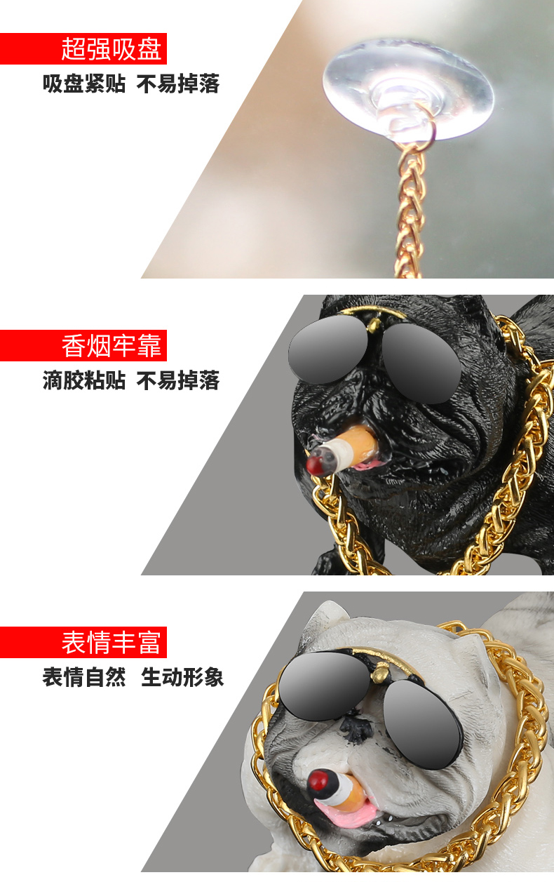 Xe bắt nạt chó trung tâm điều khiển xe cá tính sáng tạo xe xã hội trang trí chó cung cấp xe mạng đỏ đồ trang trí nhỏ - Ô tô nội thất Accesseries trang trí nội thất oto