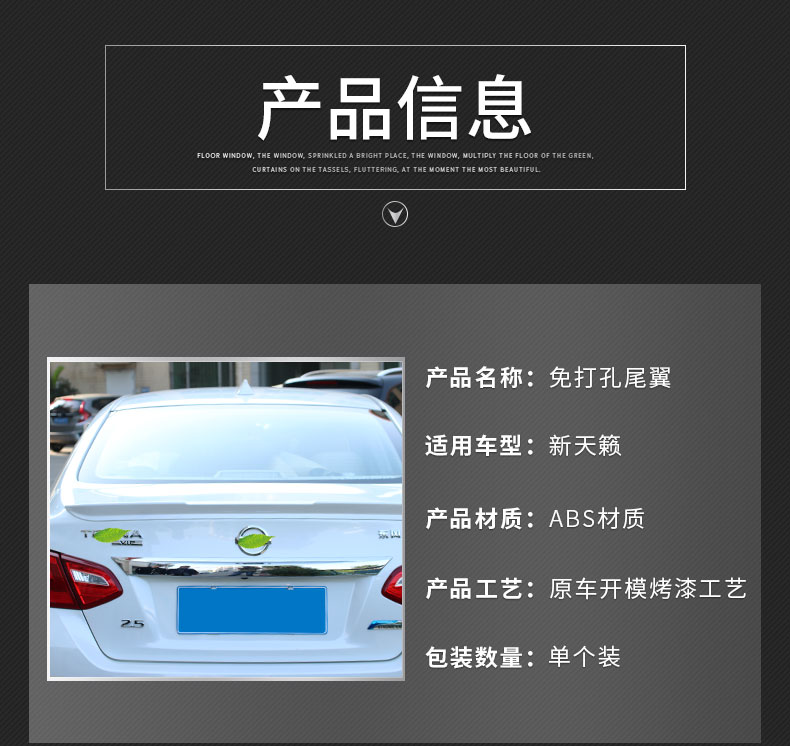 Sơn đuôi xe cánh cố định cánh trên sửa đổi trang trí ngoại thất dành riêng cho 16-18 mới Tianzhu Duke đuôi gió the thao ô tô