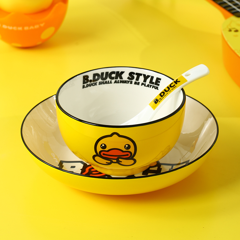 Bduck yellow duck ceramic bowl dish when household creative cartoon tide of tableware suit dish dish dish dish