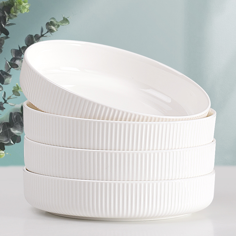 2022 new bone porcelain deep plate dishes home deepening add high nest tray pure white ceramic steamed chicken egg spoon deep mouth dish