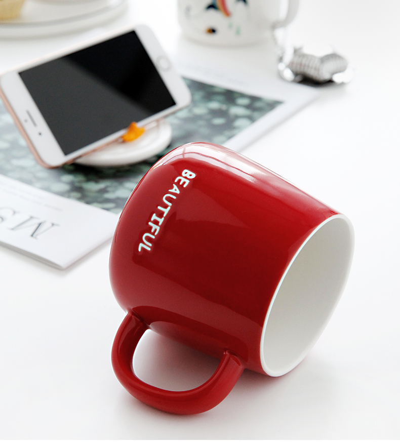 Express cartoon creative move trend ceramic cup keller spoon of boring breakfast milk coffee cup with cover