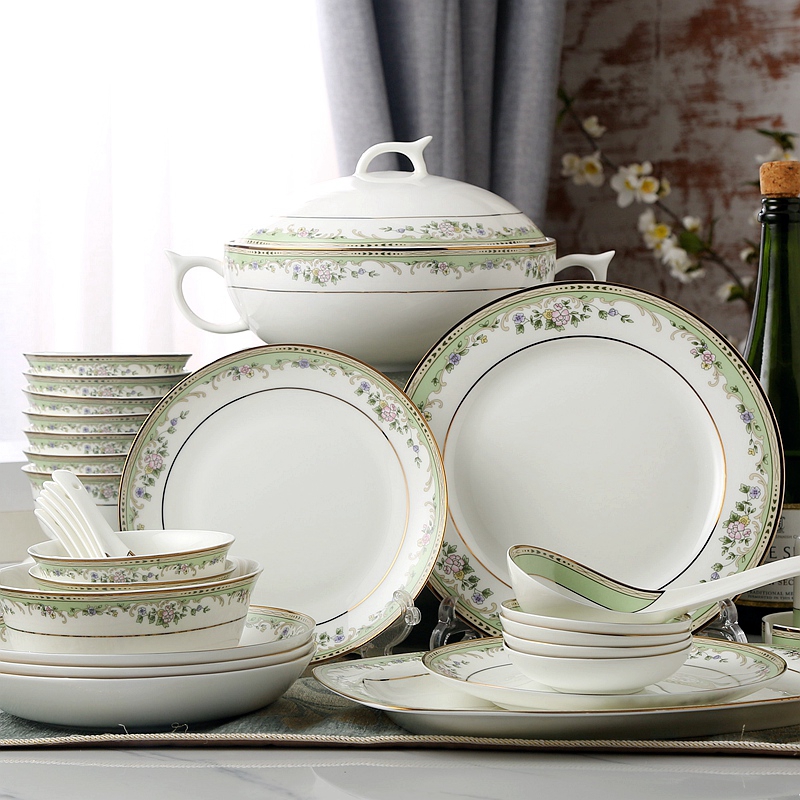 Sheng 's dishes suit household European - style tangshan ipads porcelain tableware Chinese dishes chopsticks gift set