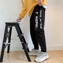 Overalls boys Tide brand ins loose straight casual pants autumn Hong Kong style ankle-length pants Korean sports pants