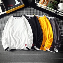 Long sleeve T-shirt for mens tides Korean version of spring and autumn trend easy autumn clothes round collar student blouses two-beat-shirts t