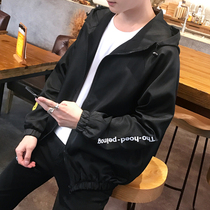 Mens jacket Spring and autumn casual hooded jacket Korean version loose youth baseball uniform thin coat cardigan tide
