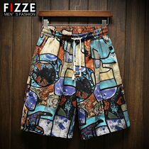 Summer shorts Beach pants Mens pants five-point pants Loose casual youth large size hipster mens 5-point pants