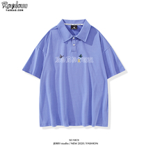 American vintage short sleeve T-shirt female summer 2021 New Japanese harbor wind cotton loose salt girl polo shirt