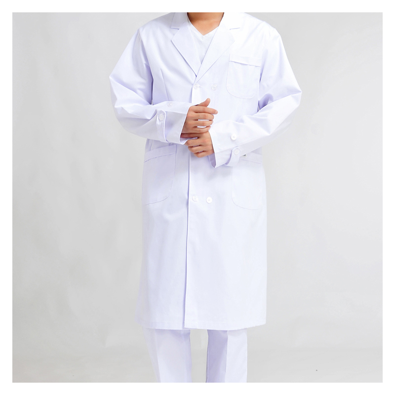 Lien's Noble White Coat Beauty Pharmacy Mental Same Double-row Doctor and Female Doctor Dresses Winter Long-sleeved Worksuit