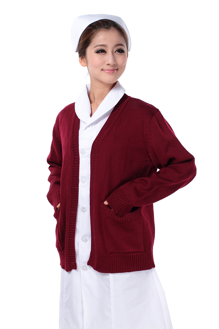 Liennno bác sĩ nam và nữ hát Bốn phẳng nhung dày cổ chữ V y tá áo len áo mẹ đan chỗ cardigan