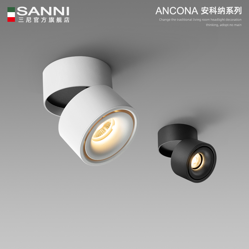 Surface-mounted spotlight led background wall photo painting wall washer lamp home living room corridor aisle black downlight adjustable angle