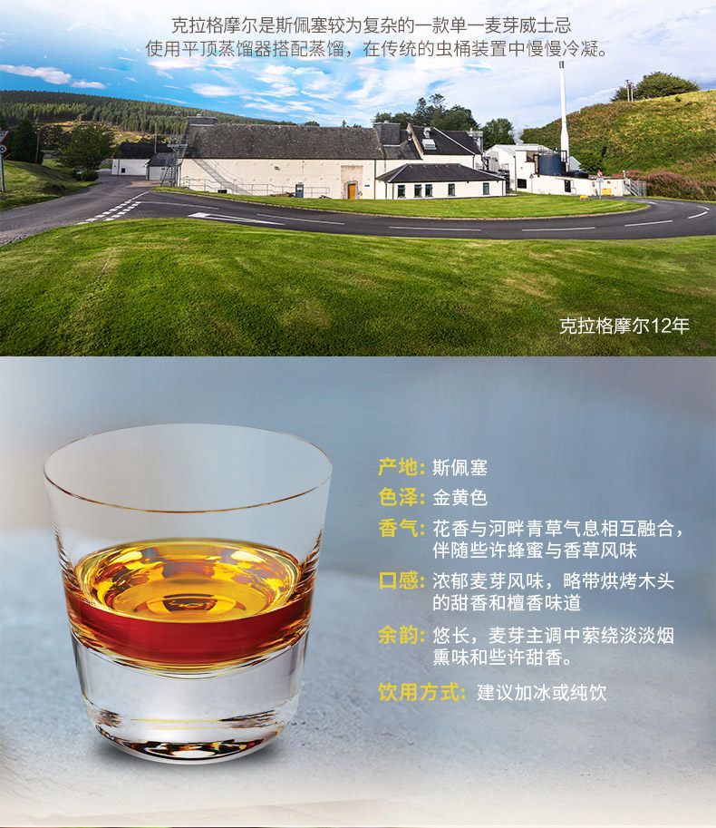 16日10点 帝亚吉欧 克拉格摩尔 12年单一麦芽威士忌 700ml 图4