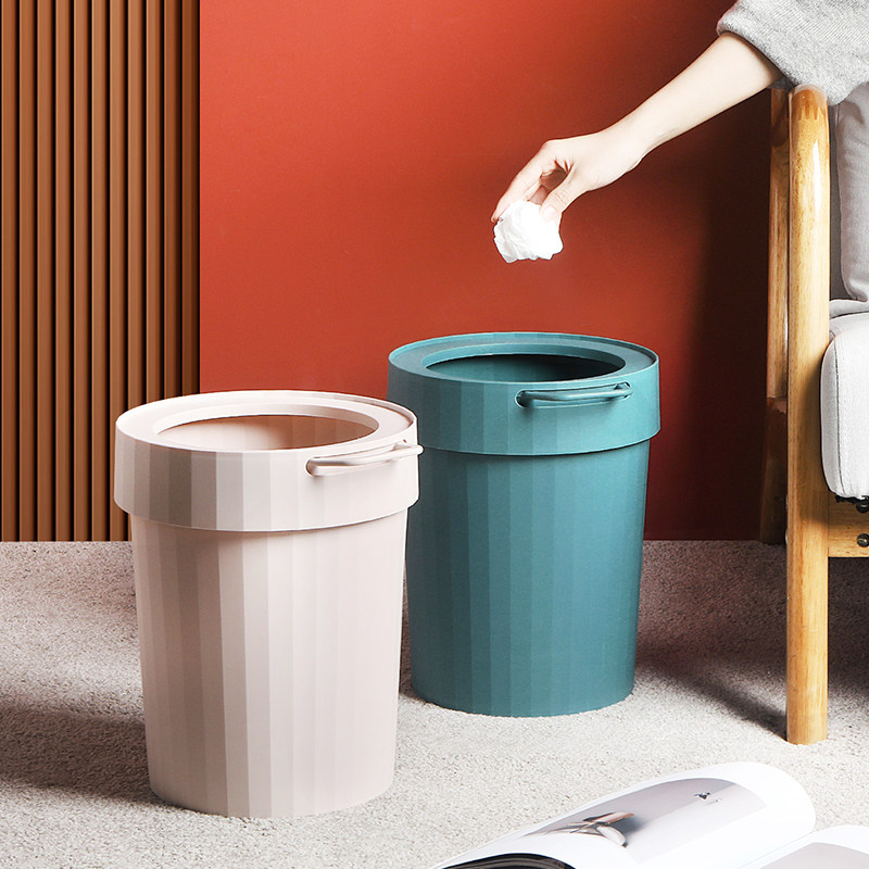 Home minimalist kitchen garbage bins Living room with press ring No cover Large number bins Dressing Room Toilets Little Wastebasket