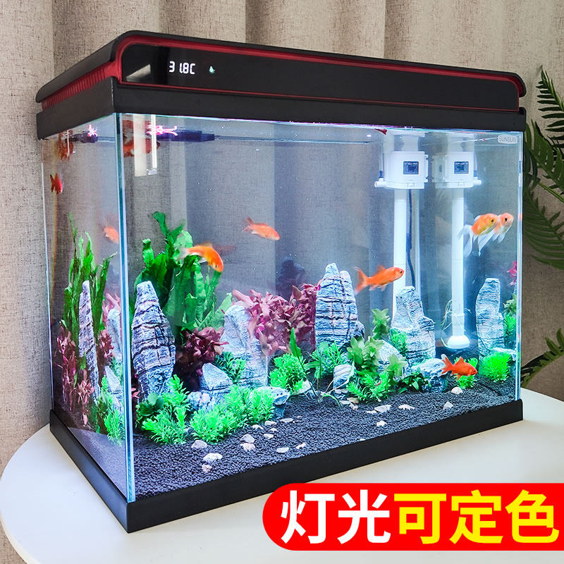 Аквариум Sensen fish tank для гостиной, небольшой настольный бытовой аквариум из ультрабелого стекла, экологичный безводный аквариум для золотых рыбок среднего размера