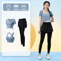 Синий комплект, спортивные штаны, длинный лонгслив для спортзала, 3 предмета