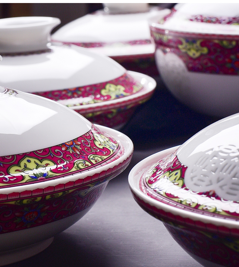 Ancient ceramics jingdezhen ceramics with tureen soup bowl dish dish tureen machine plate in use