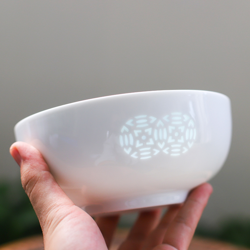 Jingdezhen rainbow such as bowl bowl and exquisite porcelain high - white Korean 6 inch, 6.5 inch rainbow such as bowl set tableware suit dishes home