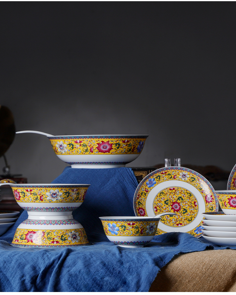 The ancient ceramic bowl individual household contracted creative move always eat jingdezhen ceramic dish suits for