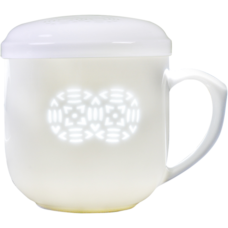 Office town jingdezhen ceramic filter with cover and exquisite tea cup cup household separation white porcelain tea cups