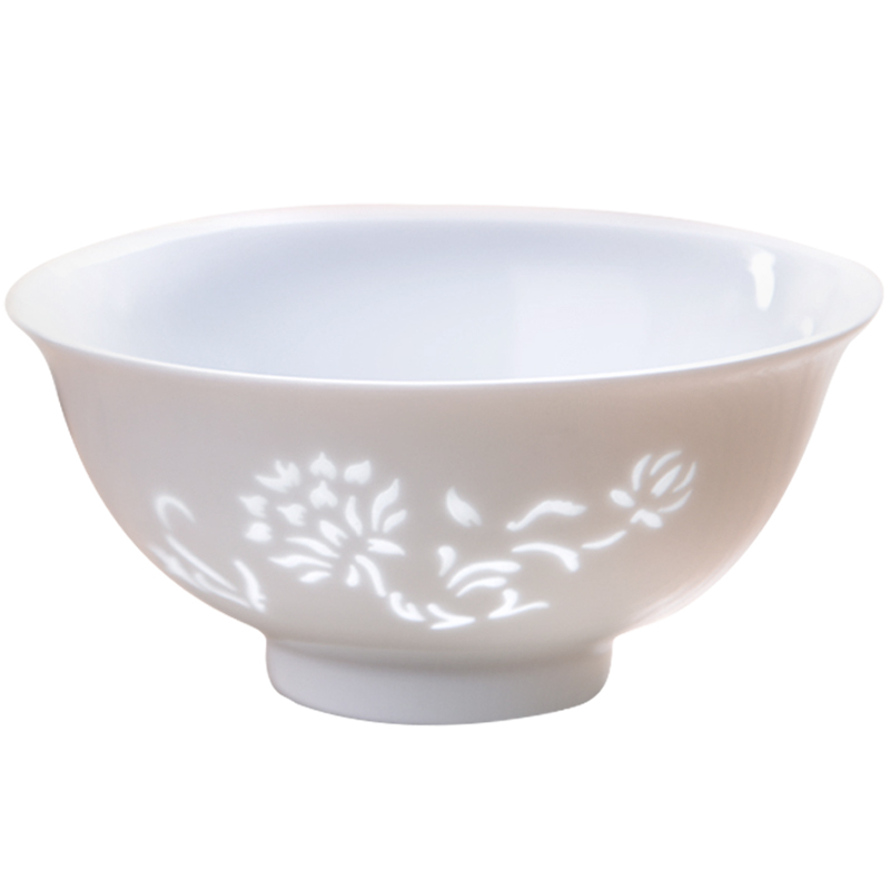 Ancient pottery and porcelain of jingdezhen home eat rice bowl and exquisite white porcelain tableware ceramic bowl suit small bowl creative gift box