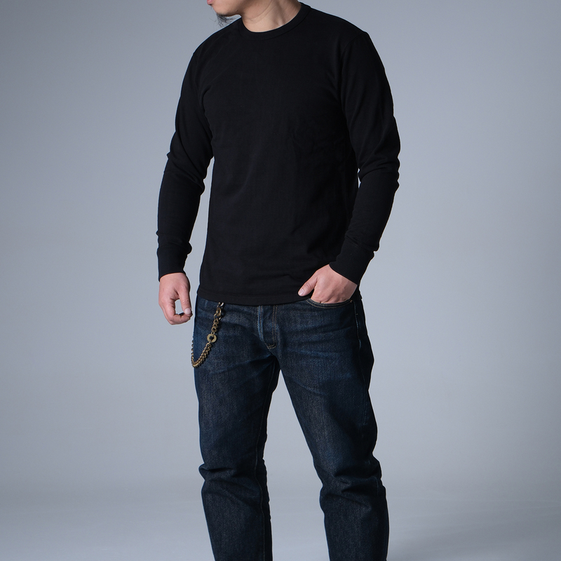 Deluxeware Dxtl-00 In-Stock 12.5oz Three-Needle Collar Solid Color Heavy-Duty American Cotton Long-Sleeve T-Shirt