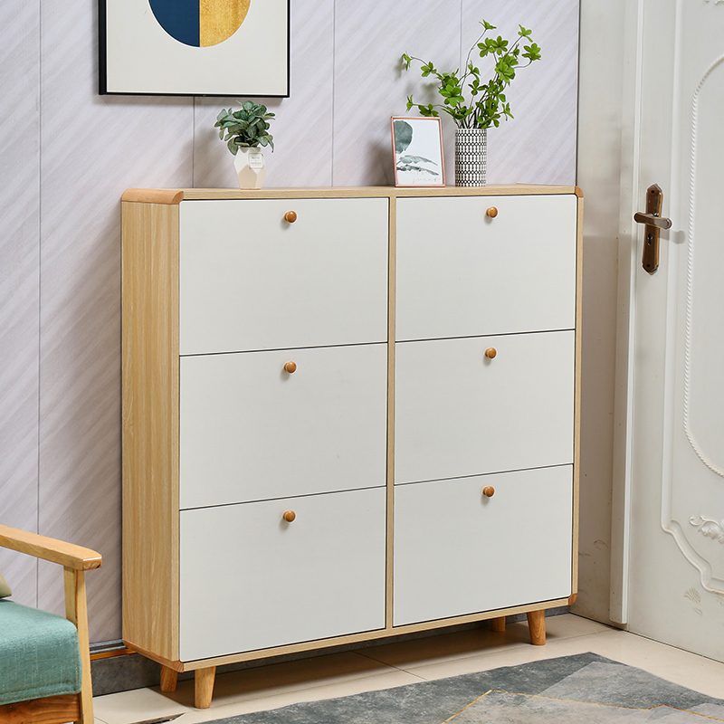 Solid Wood Ultra-Thin Shoe Cabinet 15cm for Home Entrance, Simple Modern Small Apartment, Large Capacity, Nordic Flip-Top Entryway Shoe Rack Solid Wood Ultra-Thin Shoe Cabinet 15cm for Home Entrance, Simple Modern Small Apartment, Large Capacity, Nordic Flip-Top Entryway Shoe Rack