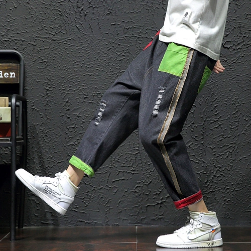 Штаны, прямые свободные джинсы для школьников для мальчиков, оверсайз, большой размер, для средней школы