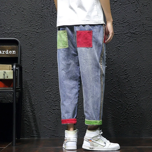 Штаны, прямые свободные джинсы для школьников для мальчиков, оверсайз, большой размер, для средней школы