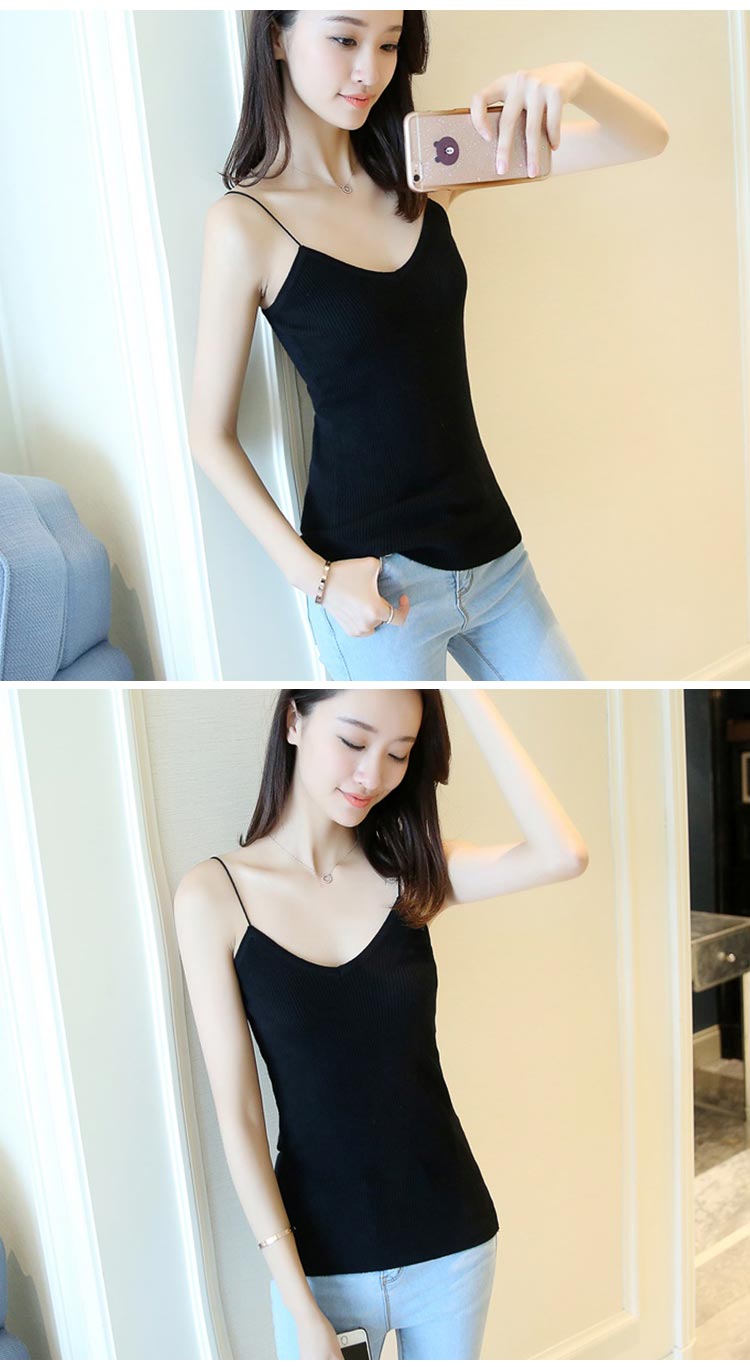 Áo vest trắng tay nữ đan len nữ mùa thu 2018 mới vest nữ mùa đông ấm áp bên trong áo sơ mi chạm đáy áo ba lỗ nữ