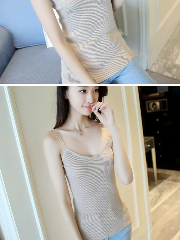 Áo vest trắng tay nữ đan len nữ mùa thu 2018 mới vest nữ mùa đông ấm áp bên trong áo sơ mi chạm đáy