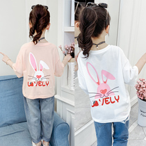 Girls Short Sleeve T Shirt 2022 New Summer Children Ocean All - cotton Han T - Han Edition is thin