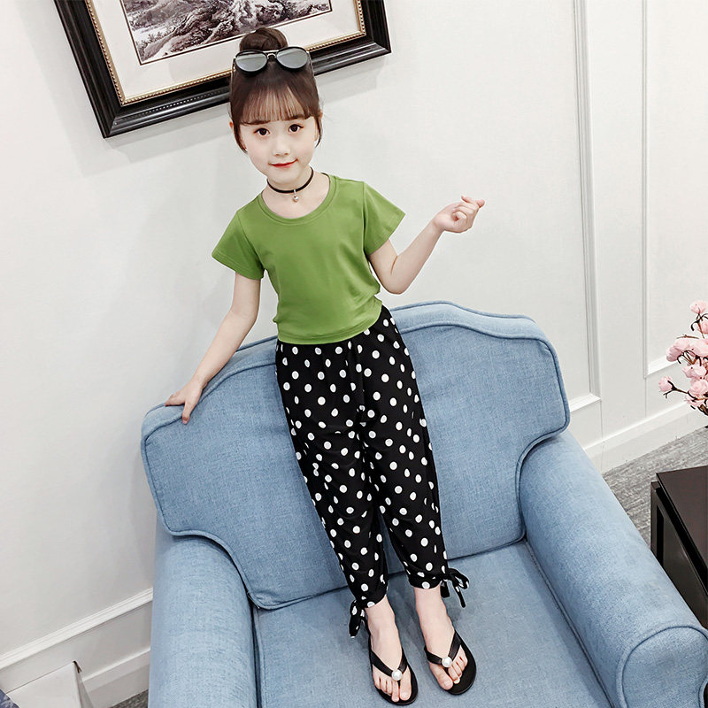 Girls summer wear thin anti-mosquito pants summer children's cotton hemp casual foreign school trousers baby loose lantern pants tide