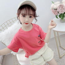 Childrens clothes girls short sleeve t - shirt summer dress 2021 new section of the big childrens half - sleeve - shirt girl tops