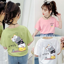 Girls Short Sleeve T - Shirt 2022 new summer cartoon shirt casual girls hundred and loose bottom tide