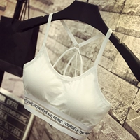 Letter sling ống áo ngực thể thao hàng đầu tập hợp mà không có vòng thép đáy dây đeo vest ngắn quấn ngực đồ lót nữ áo lót 3 dây