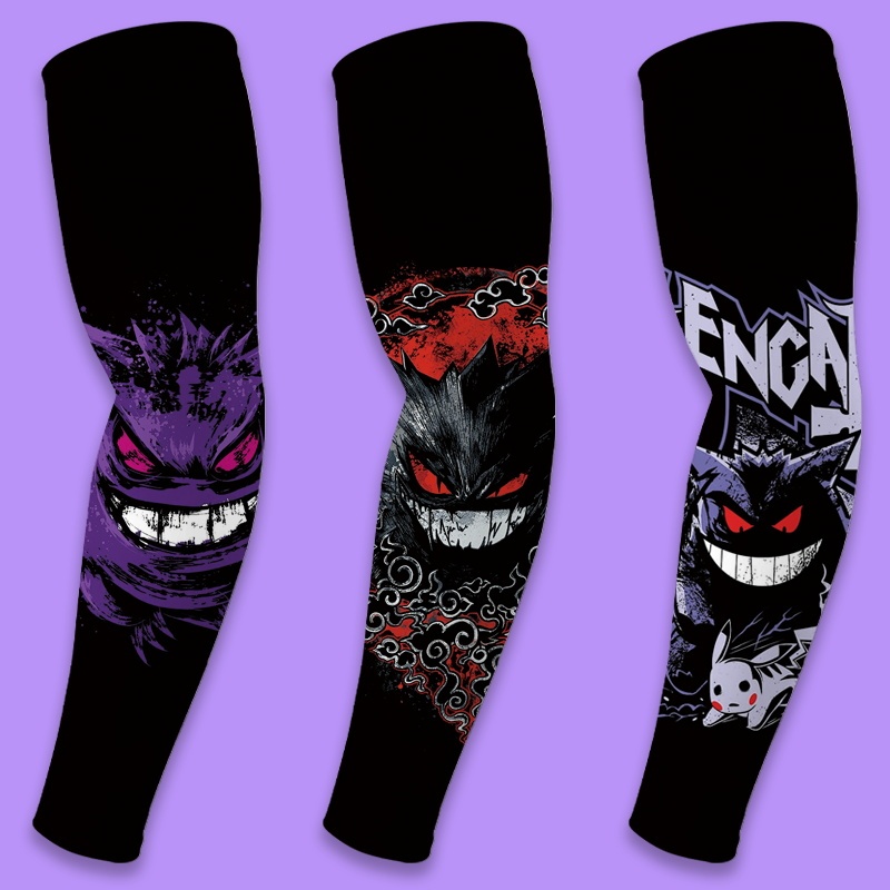 Anime Pokémon Gengar and Jigglypuff Collaboration Lightweight Fingerless Outdoor Sunscreen Ice Silk Sleeves for Students