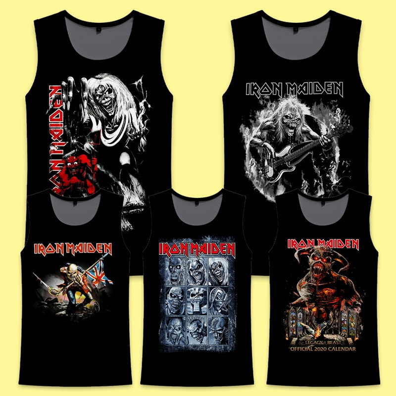 Punk Rock Music Iron Maiden Band Trendy Comfortable Tank Top Big Kids Casual T-Shirt Men's Summer