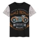 Quần áo nam phong cách châu Âu và xe máy Harley đầu máy thương hiệu thủy triều in West Coast xã hội quần áo ngắn tay - Áo phông ngắn áo thun nam polo